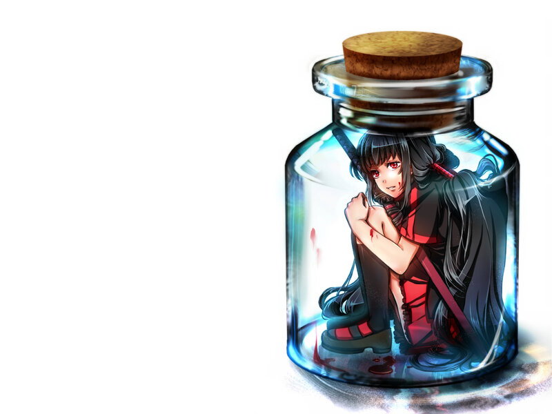 Anime Girl in a Bottle — Blue