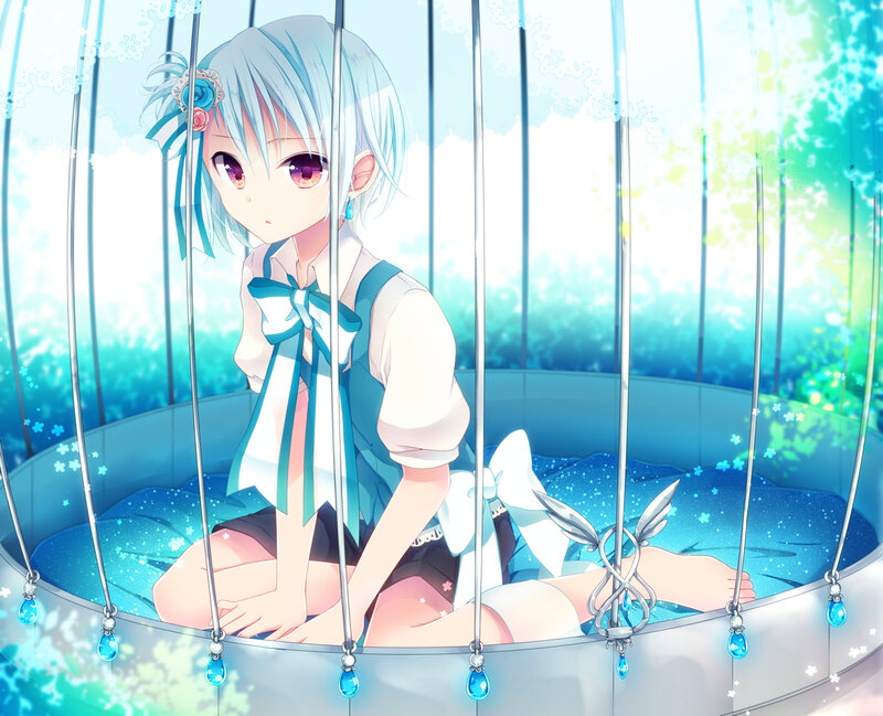 Anime Girl in a Cage — Blue