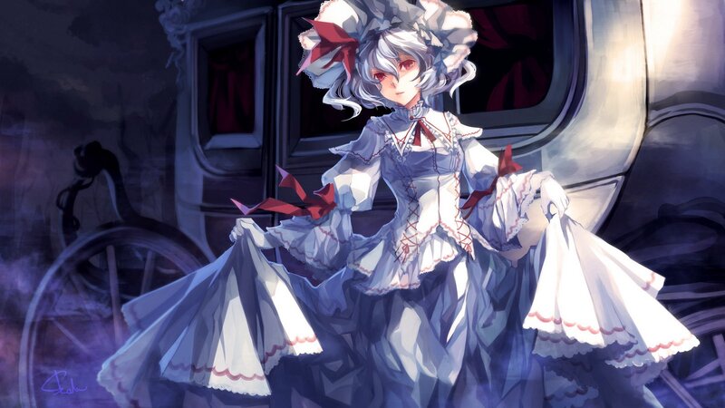 anime girl in a carriage