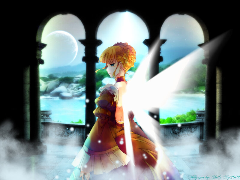 anime girl in a castle