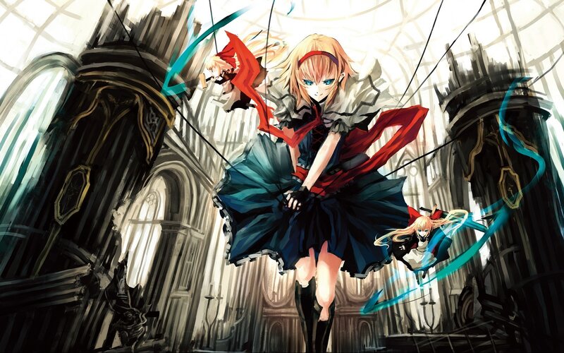 anime girl in a cathedral
