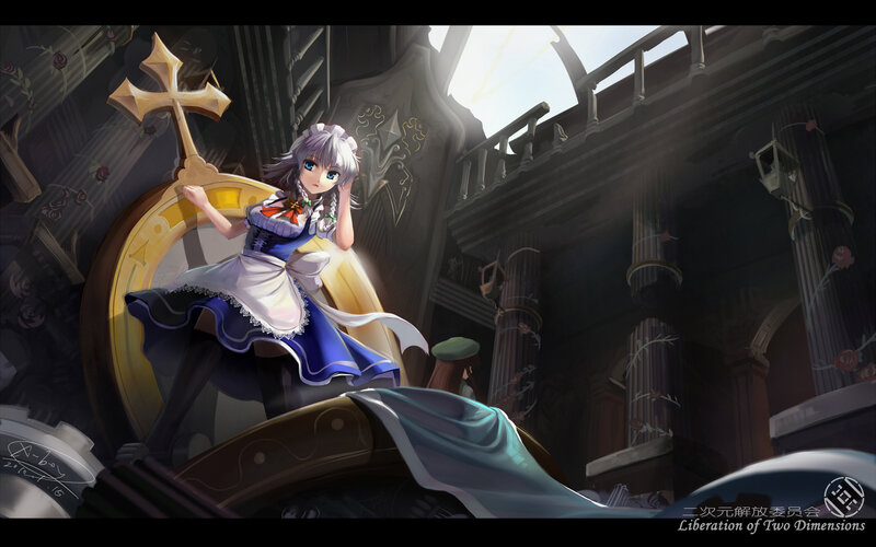 anime girl in a cathedral