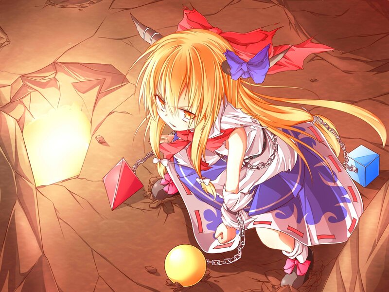 Anime girl in a cave