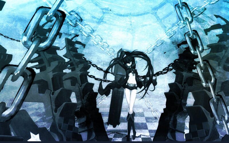 Anime girl in a chain prison