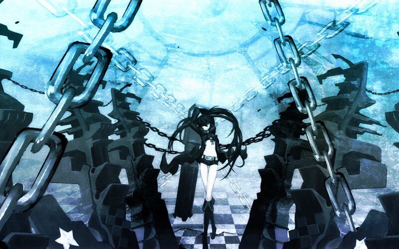 Anime girl in a chain prison