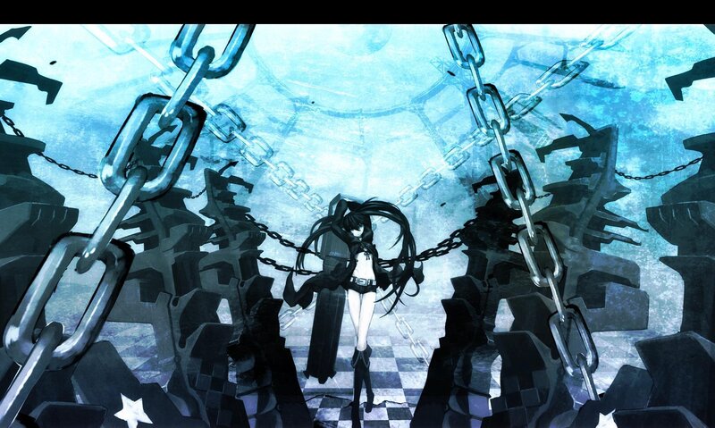 Anime girl in a chain prison