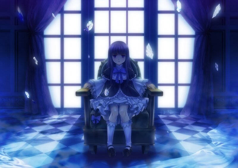 anime girl in a chair