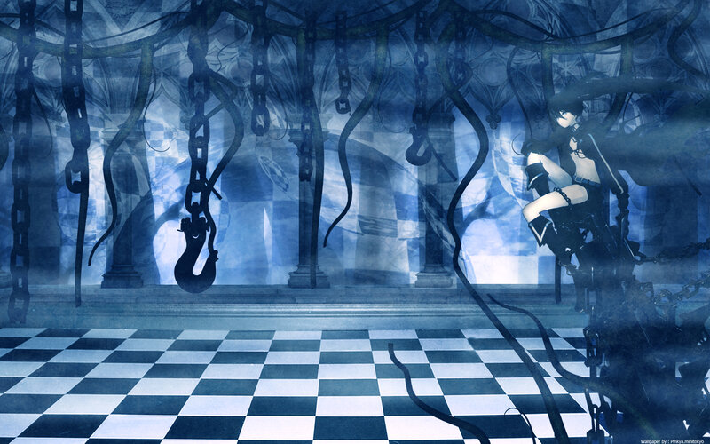 Anime girl in a checkered room