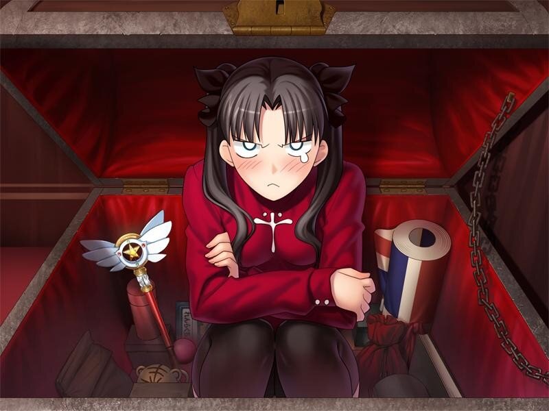 anime girl in a chest
