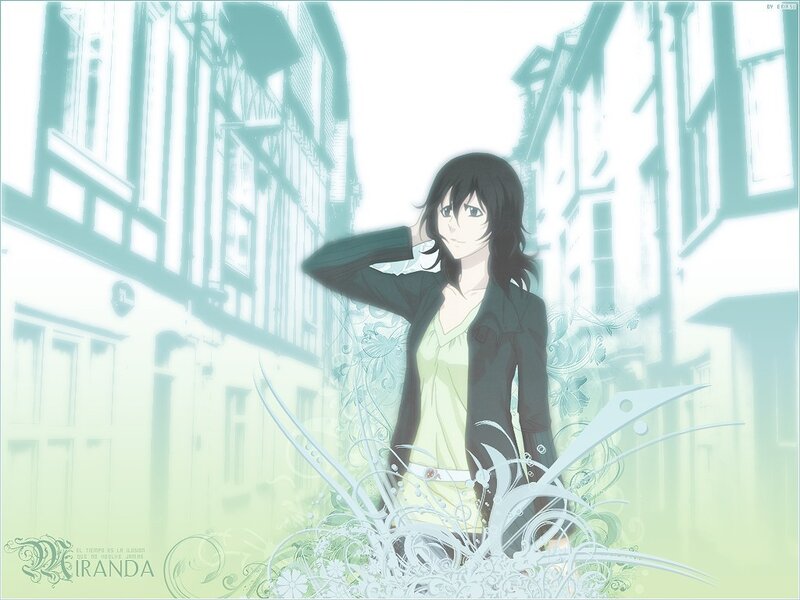 anime girl in a city