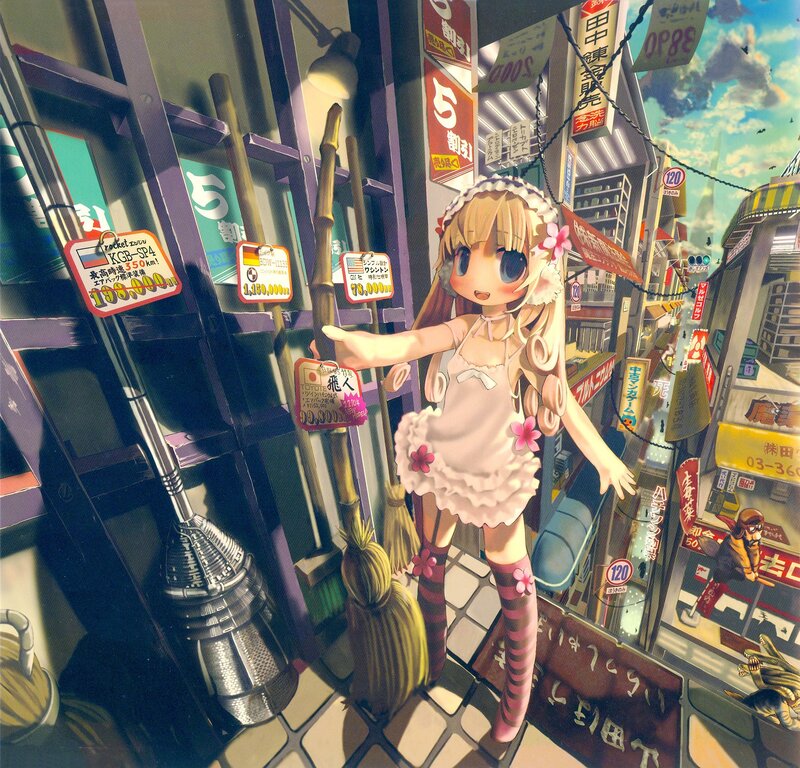 anime girl in a city alley