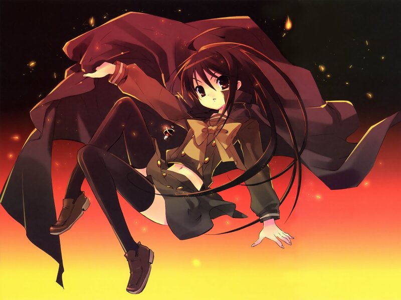 anime girl in a cloak