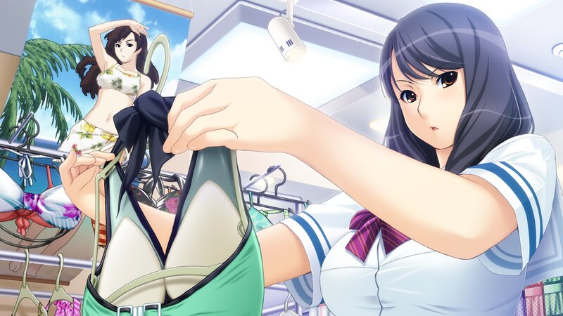 anime girl in a clothing store