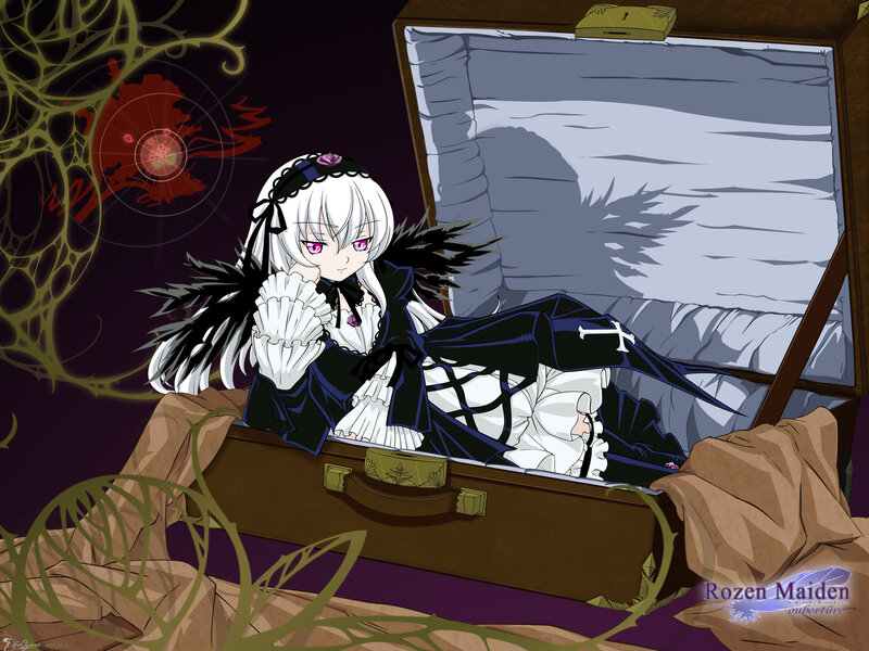 Anime girl in a coffin