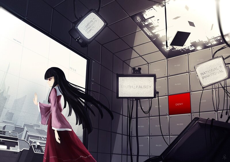 anime girl in a control room