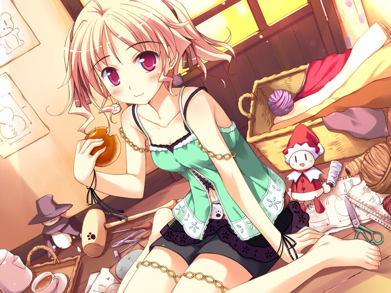 Anime girl in a cozy room