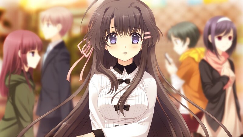 anime girl in a crowd