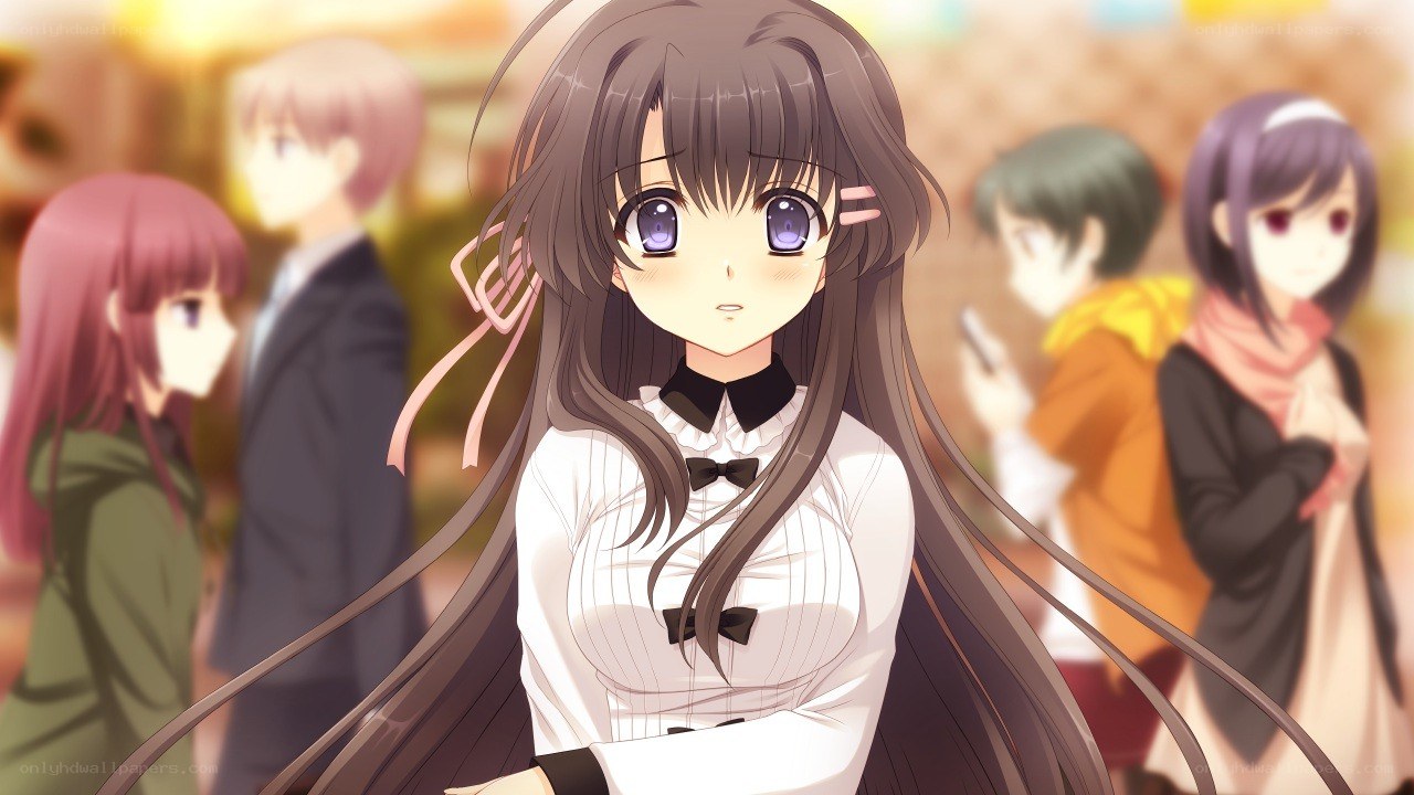 anime girl in a crowd