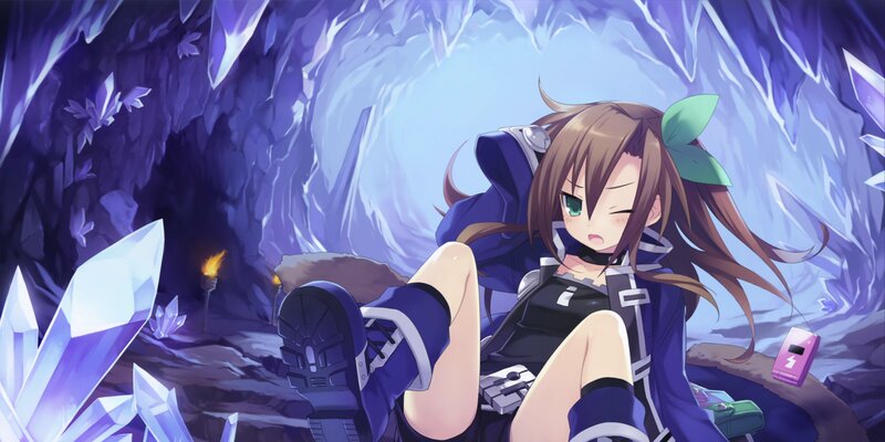 Anime girl in a crystal cave