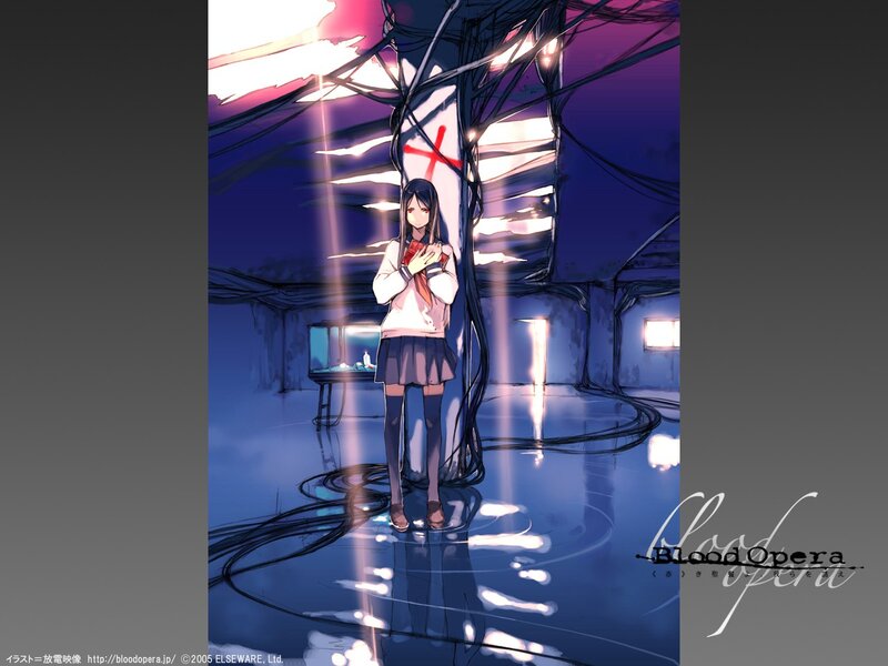 Anime girl in a dark room
