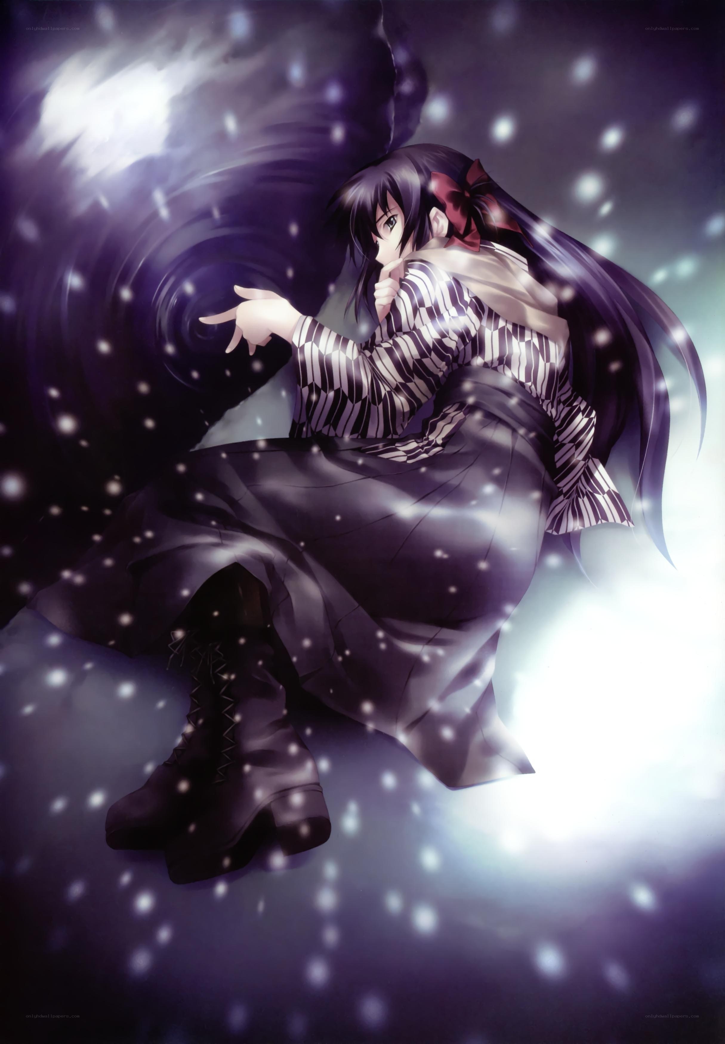 anime girl in a dark vortex