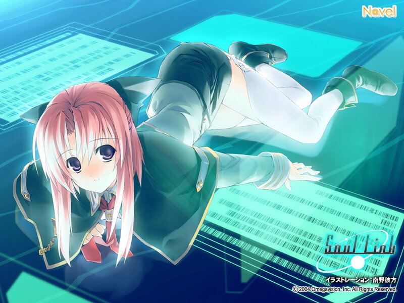 Anime girl in a digital world