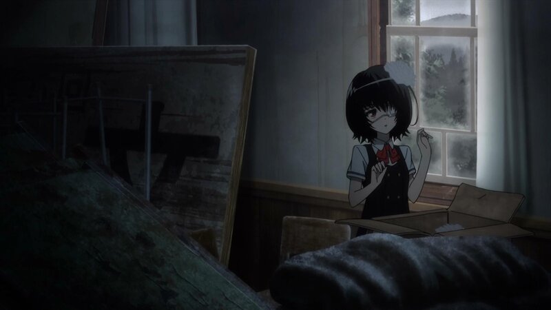 anime girl in a dim room