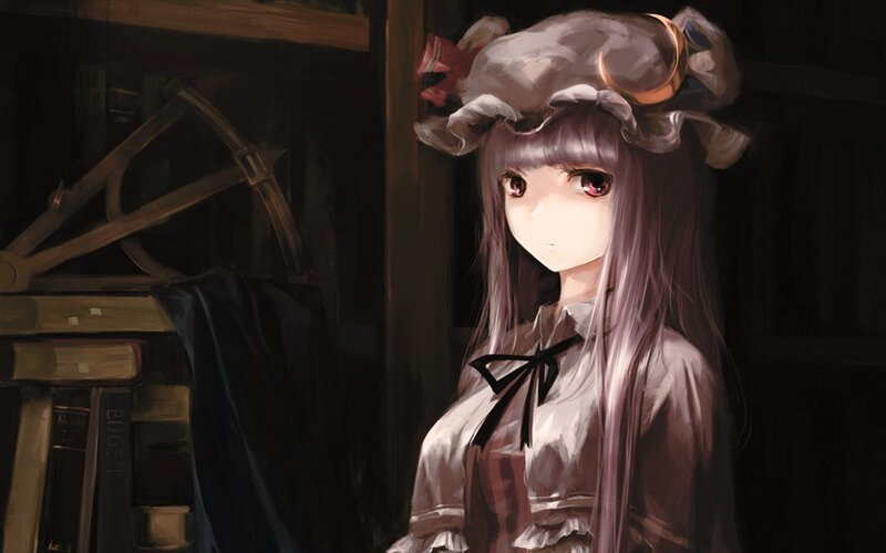 anime girl in a dim room