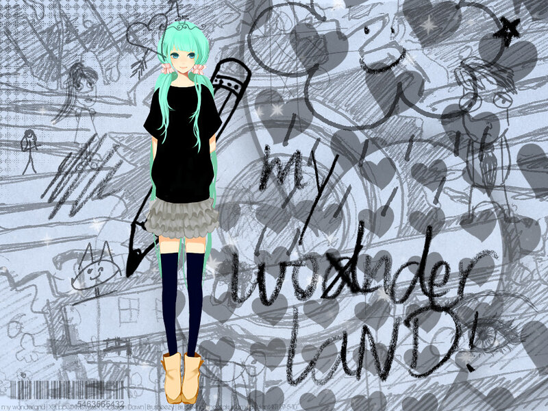 anime girl in a doodle world