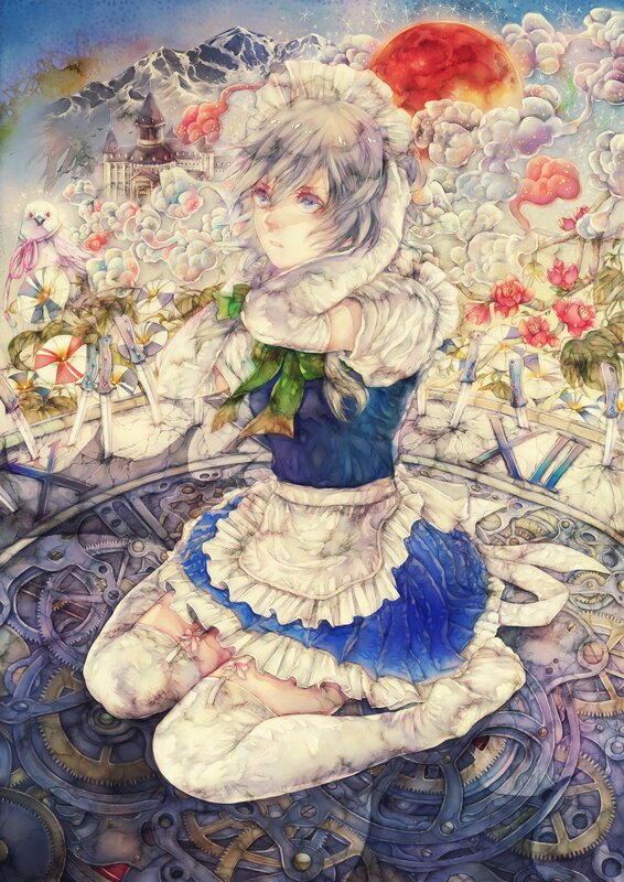 Anime girl in a dreamlike landscape