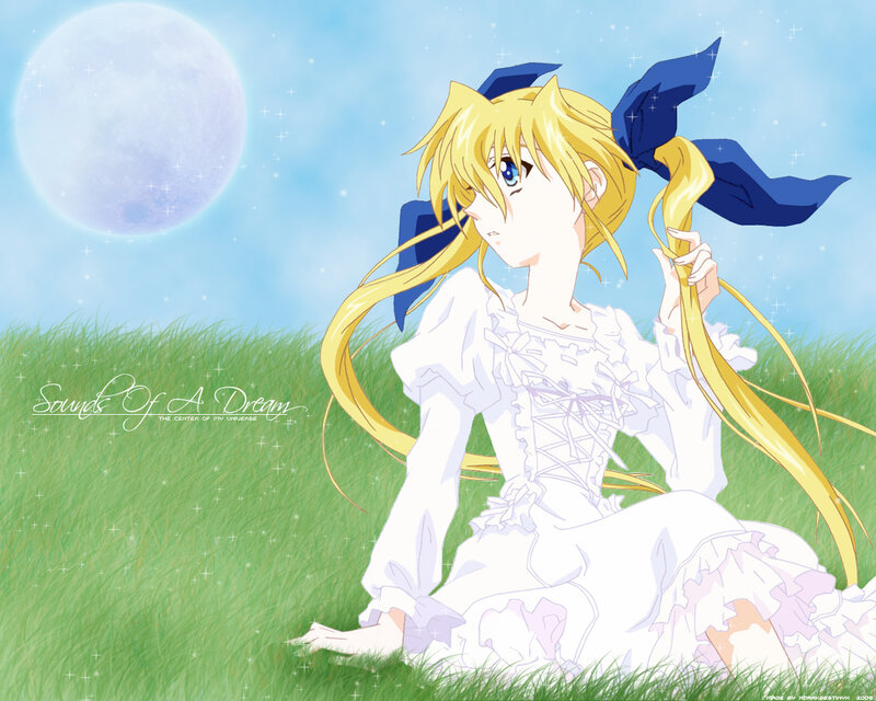 Anime girl in a dreamy field