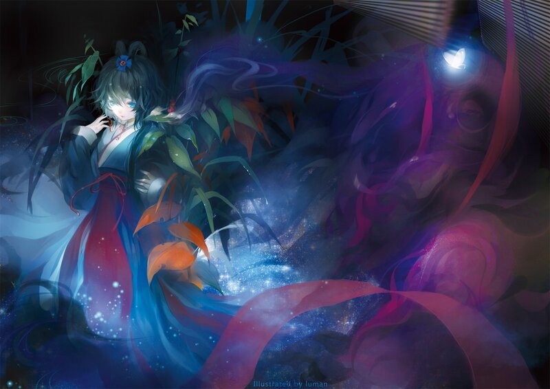 Anime girl in a dreamy forest