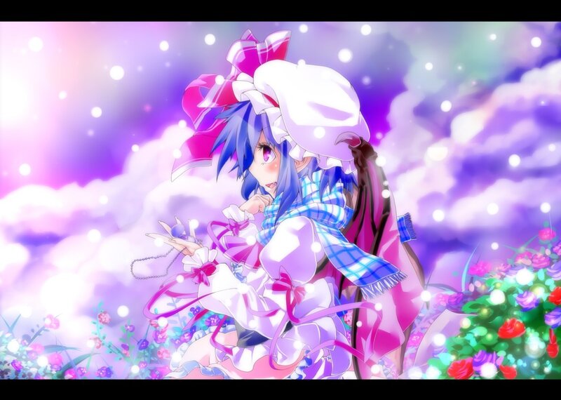 anime girl in a dreamy garden