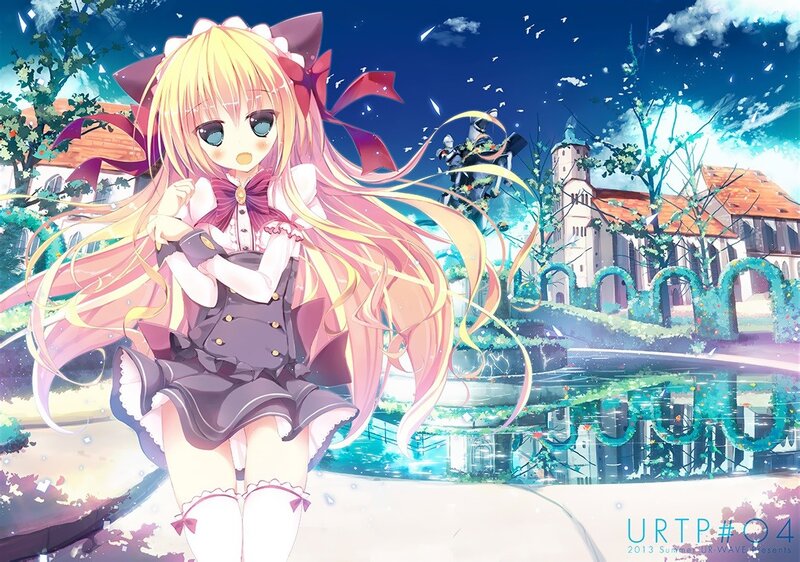 anime girl in a fantasy town