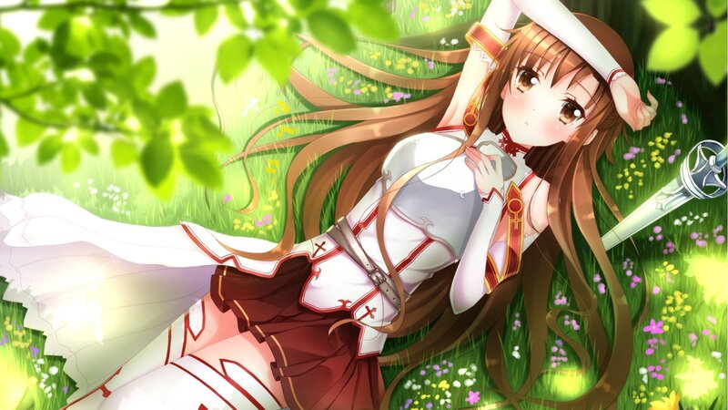 anime girl in a field