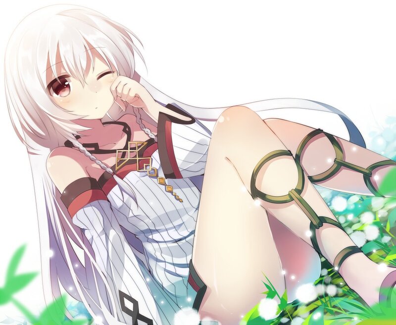 anime girl in a field