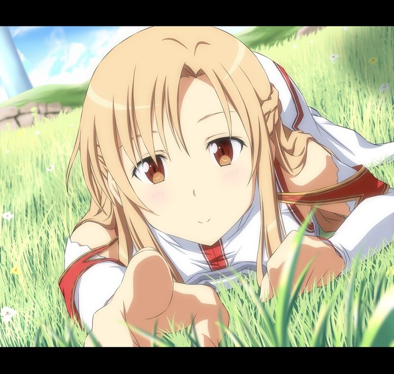 anime girl in a field
