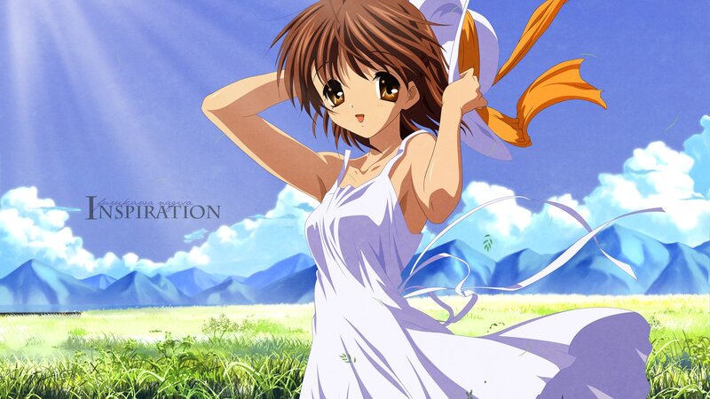 Anime girl in a field