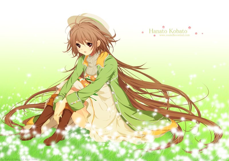Anime girl in a field