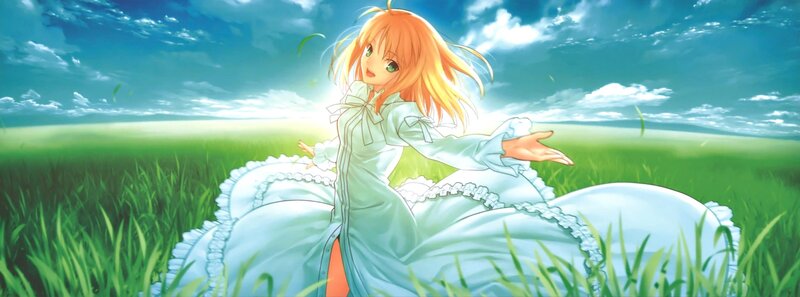 anime girl in a field