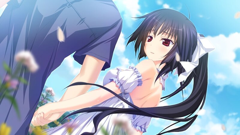 Anime girl in a field