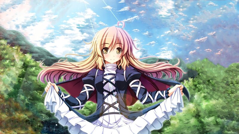 anime girl in a field