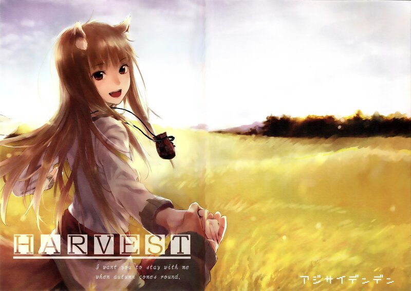 Anime girl in a field