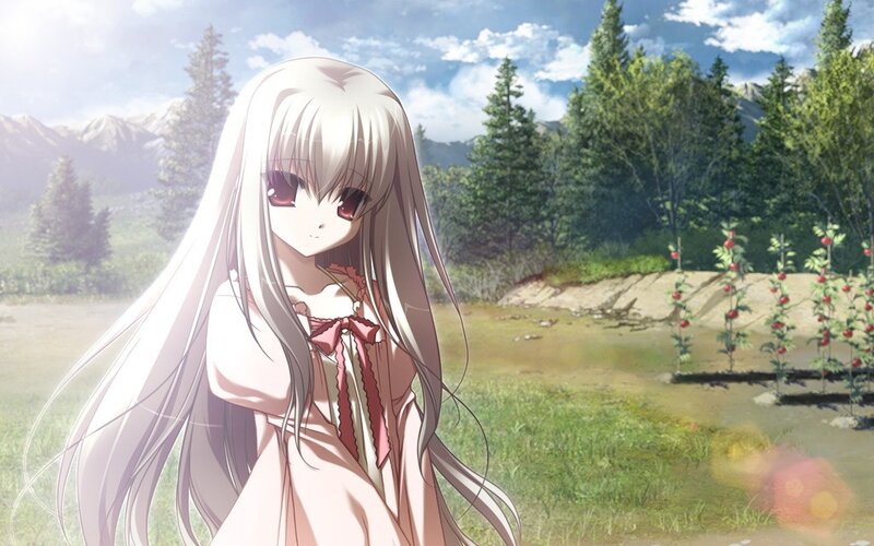 anime girl in a field