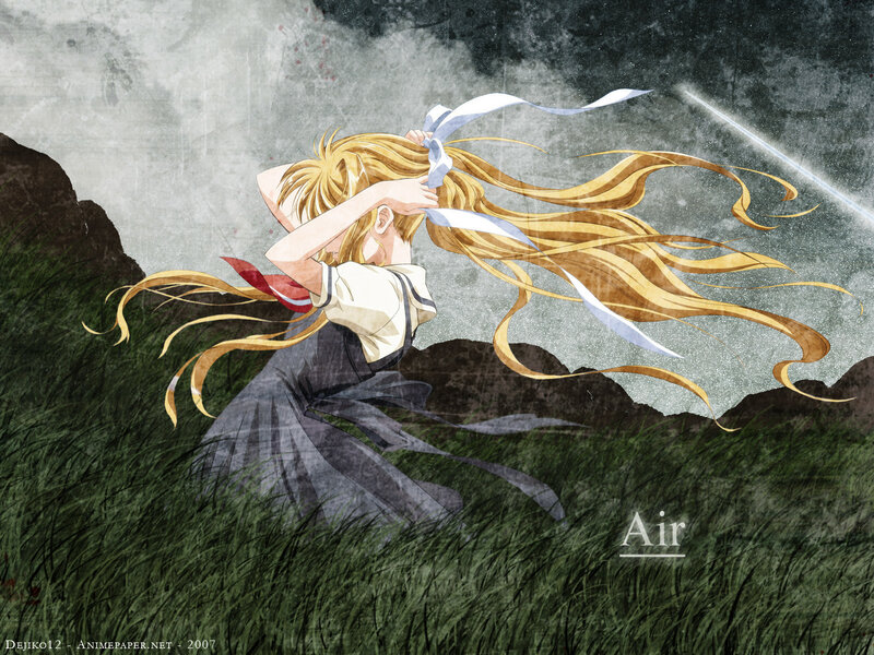 Anime girl in a field