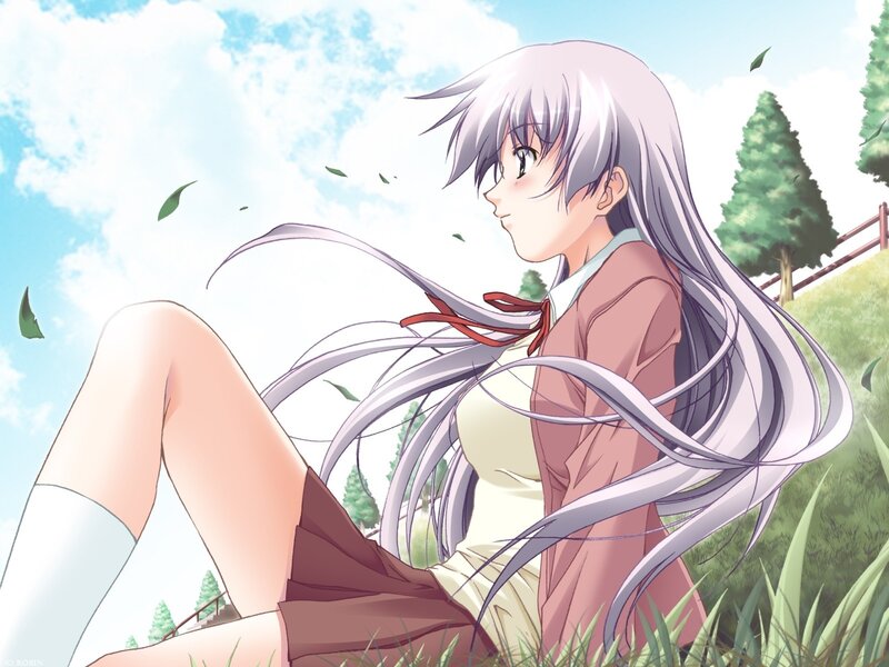 Anime girl in a field