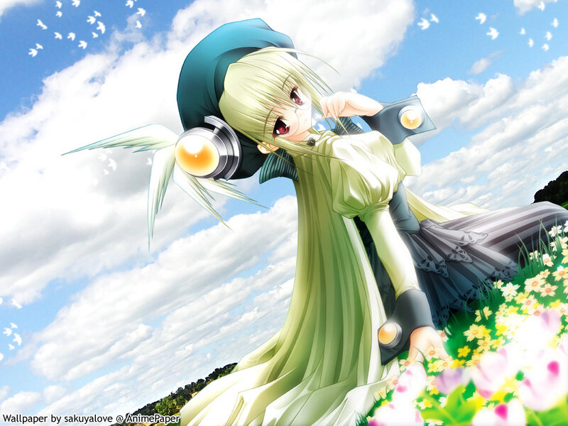 Anime girl in a field
