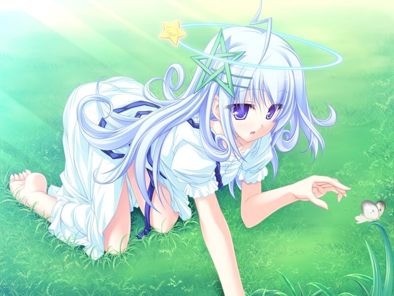 anime girl in a field