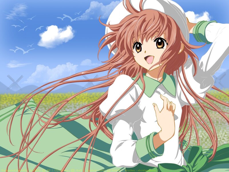 Anime girl in a field