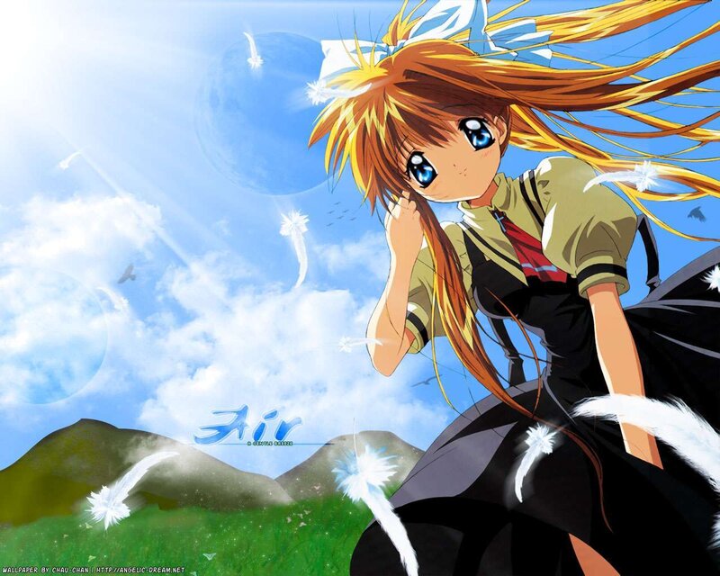 Anime girl in a field